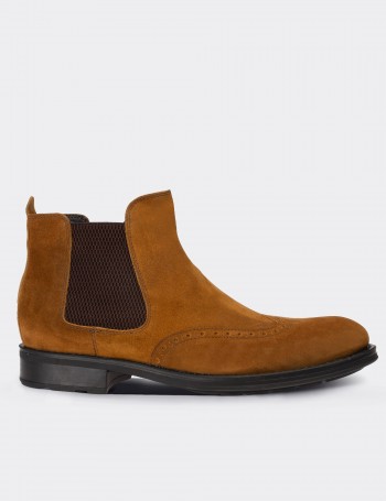 Tan Suede Leather Chelsea Boots - 01622MTBAC03