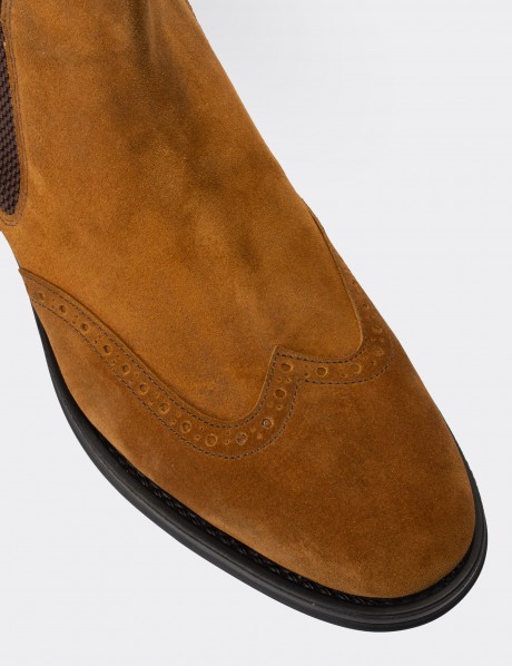 Tan Suede Leather Chelsea Boots