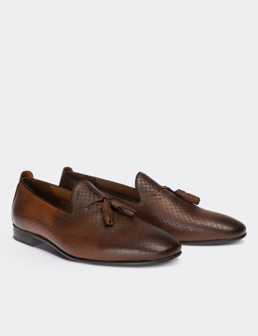 Brown  Leather Loafers Shoes - 01702MKHVC05