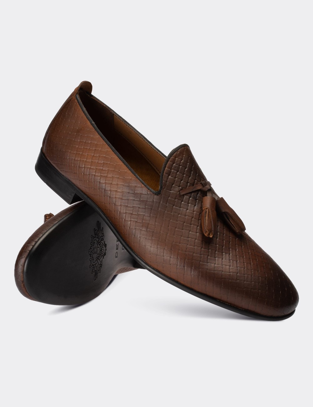 Brown  Leather Loafers Shoes - 01702MKHVC05