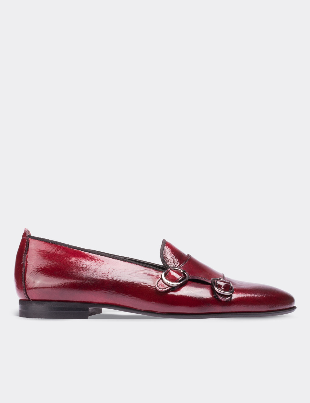 Burgundy Patent Leather Loafers - 01611ZBRDM01