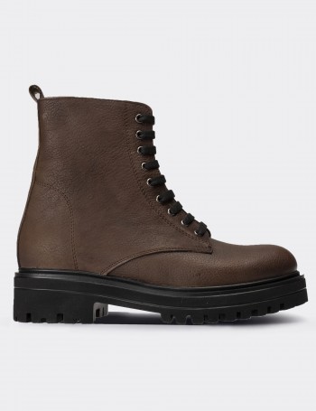 Brown  Leather Postal Boots - 01814ZKHVE28