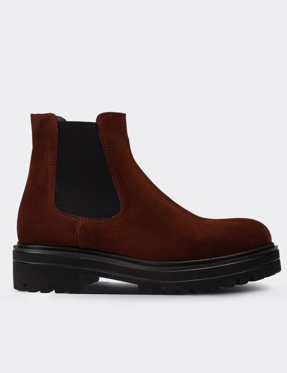 Brown Suede Leather Chelsea Boots - 01801ZKHVE01