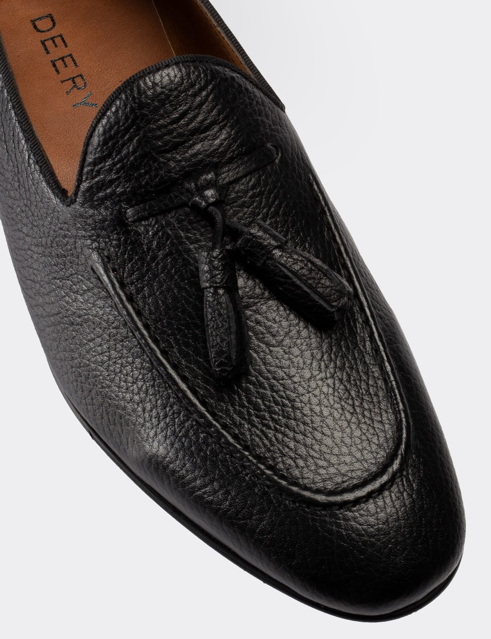 Black  Leather Loafers - 01701MSYHC04