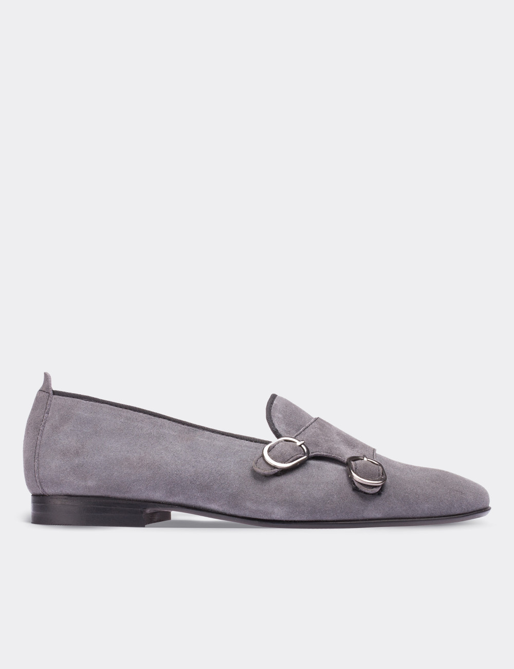 Gray Suede Leather Loafers - Deery