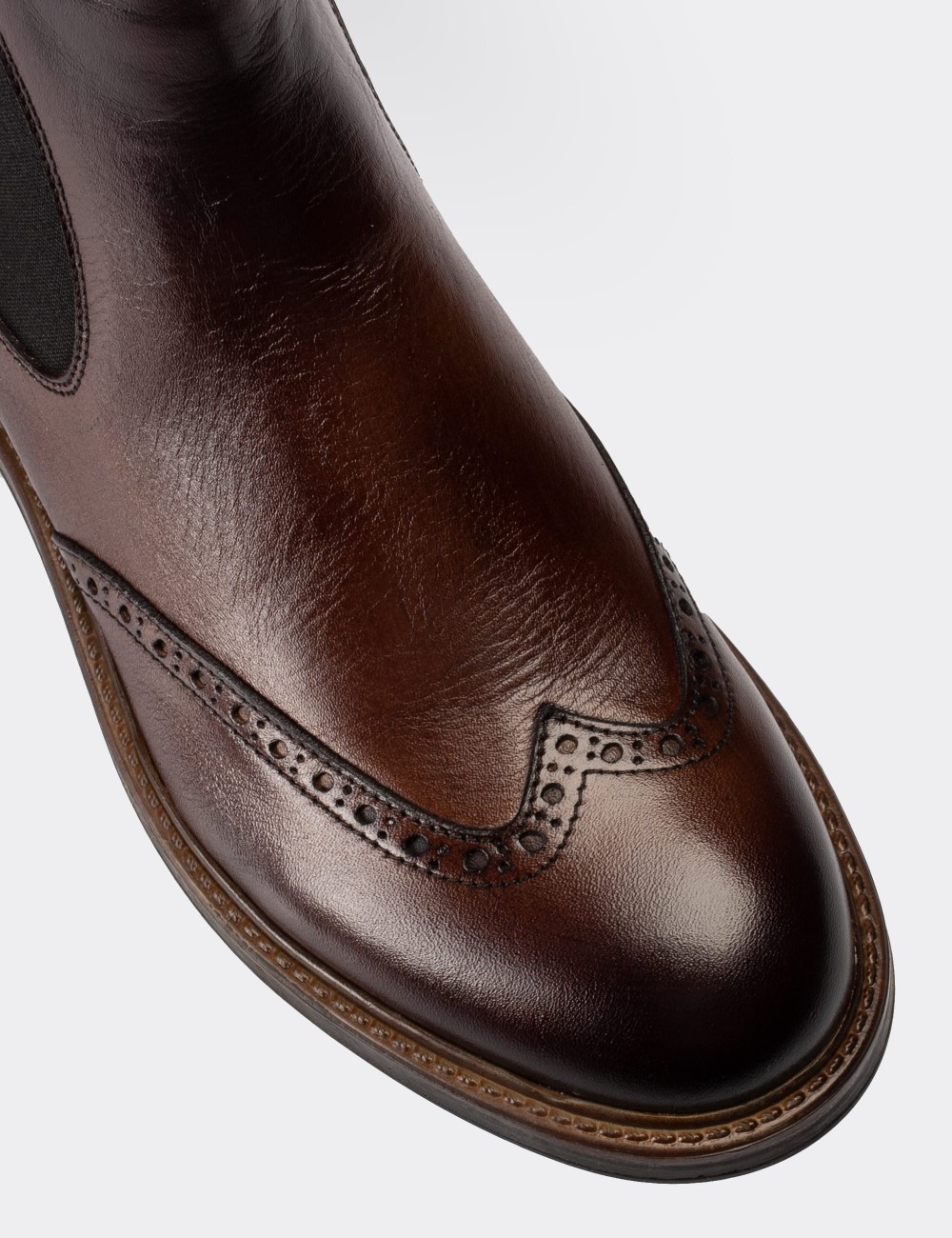 Tan  Leather Chelsea Boots - 01622MTBAC04