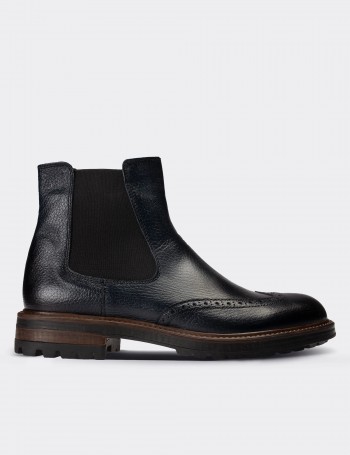 navy leather chelsea boots womens
