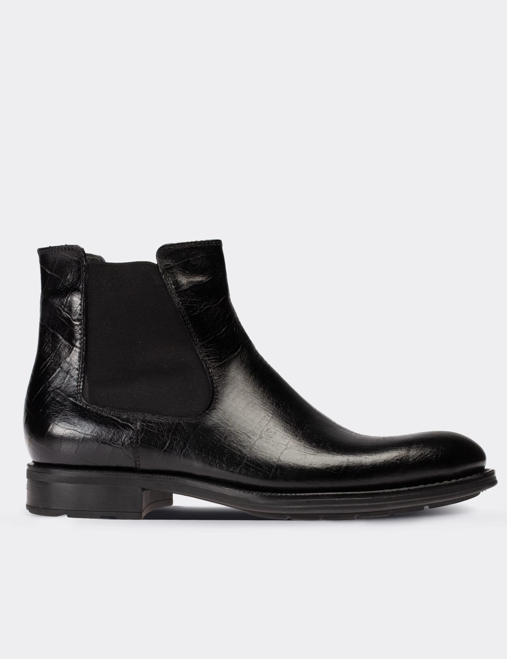 Black  Leather Chelsea Boots - 01620MSYHC18