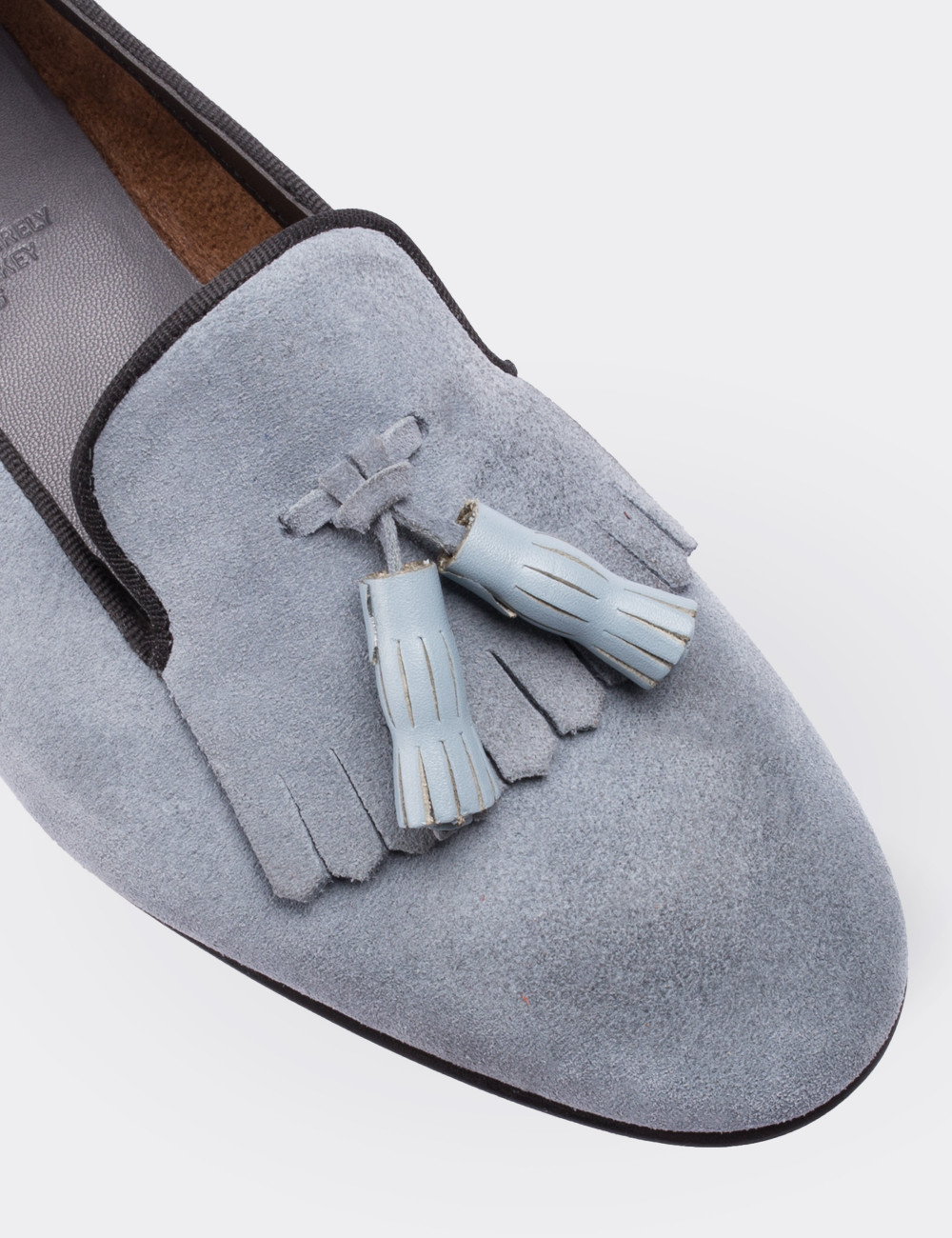Blue Suede Leather Loafers - 01612ZMVIM01