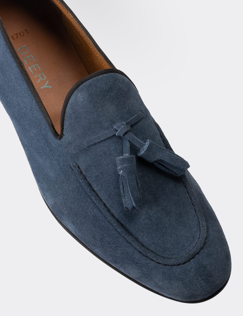 Blue Suede Leather Loafers - 01701MMVIC01