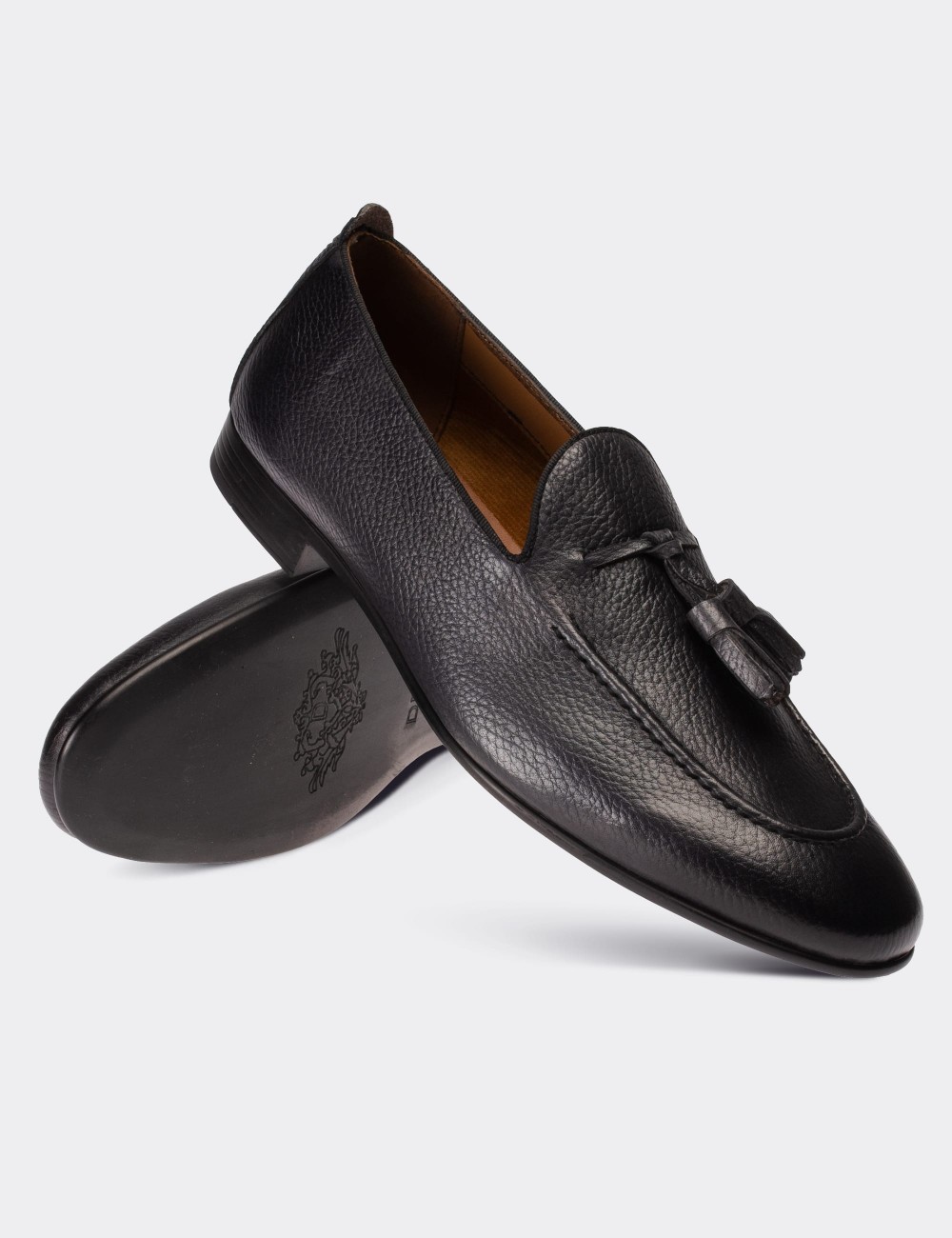 Gray Suede Leather Loafers - 01701MGRIC02