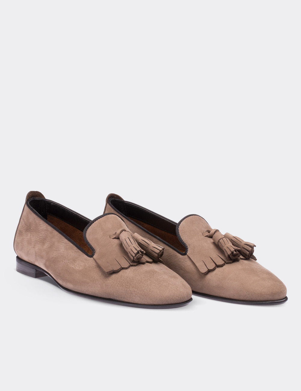 Sandstone Nubuck Leather Loafers - 01612ZVZNM01