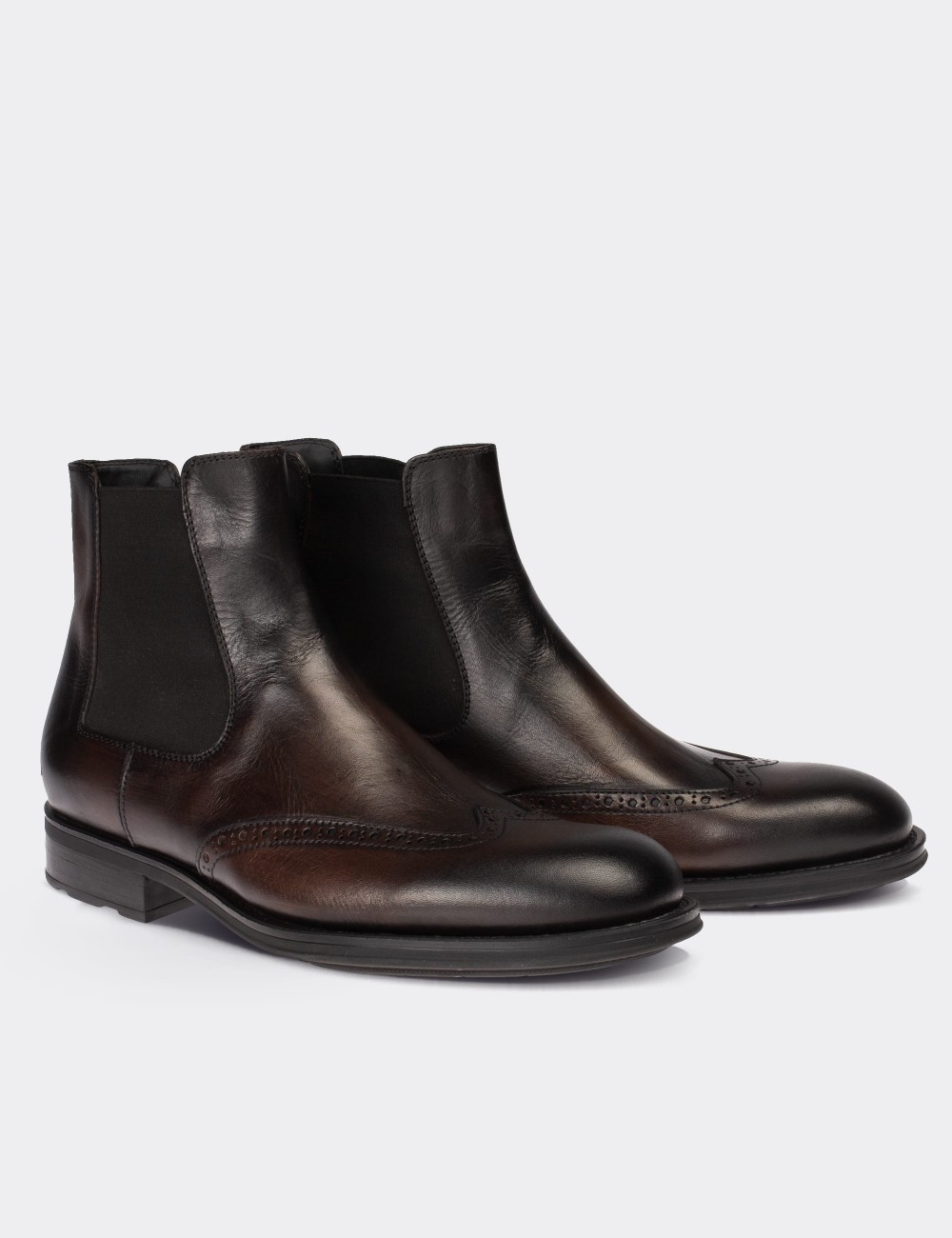 Brown  Leather Chelsea Boots - 01622MKHVC10