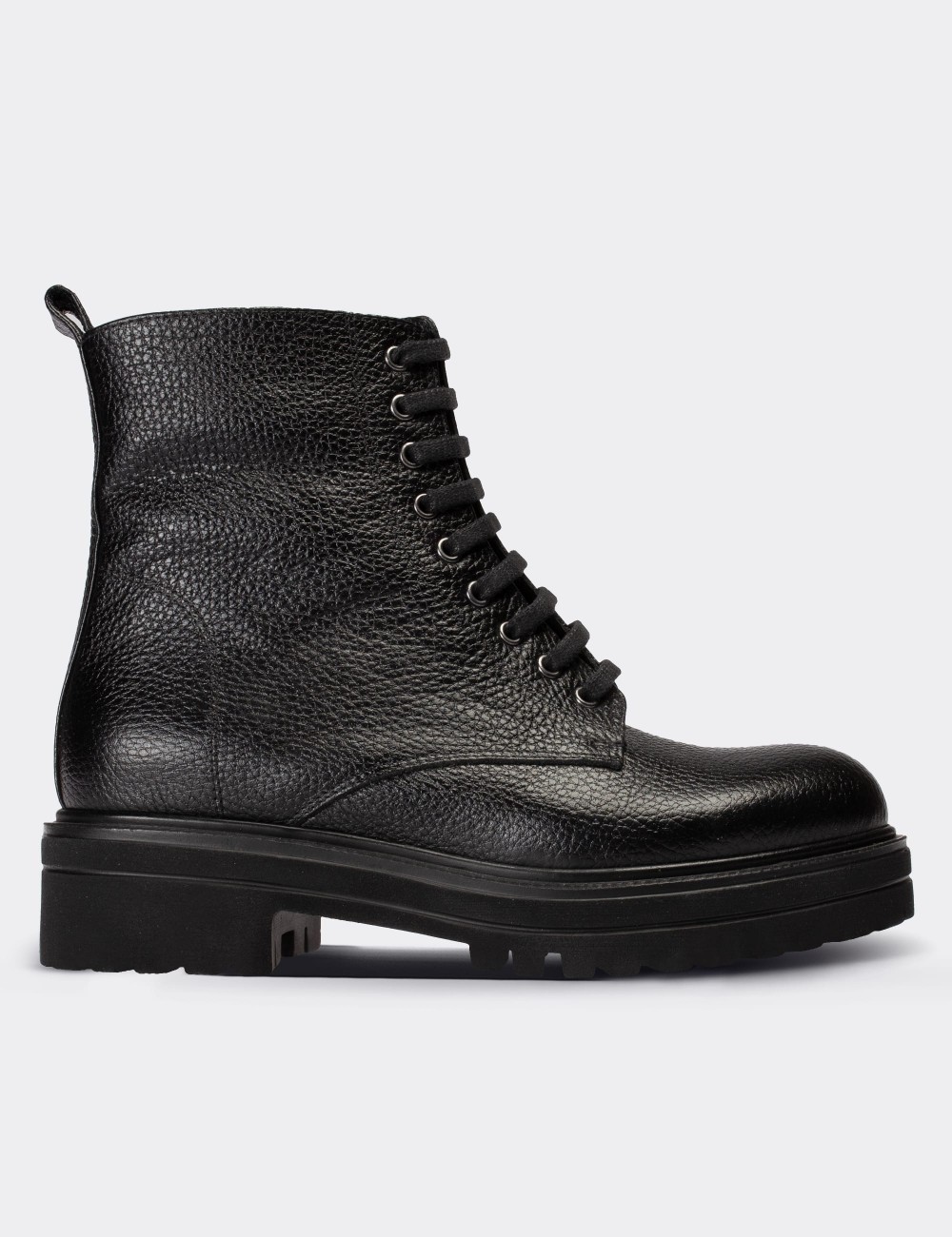 Black  Leather Postal Boots - 01814ZSYHE16