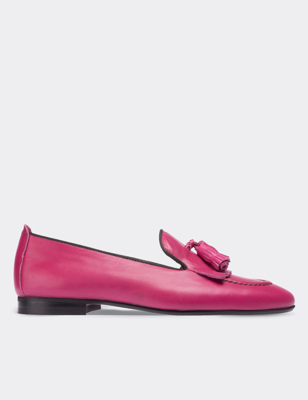 Pink  Leather Loafers - 01618ZPMBM01