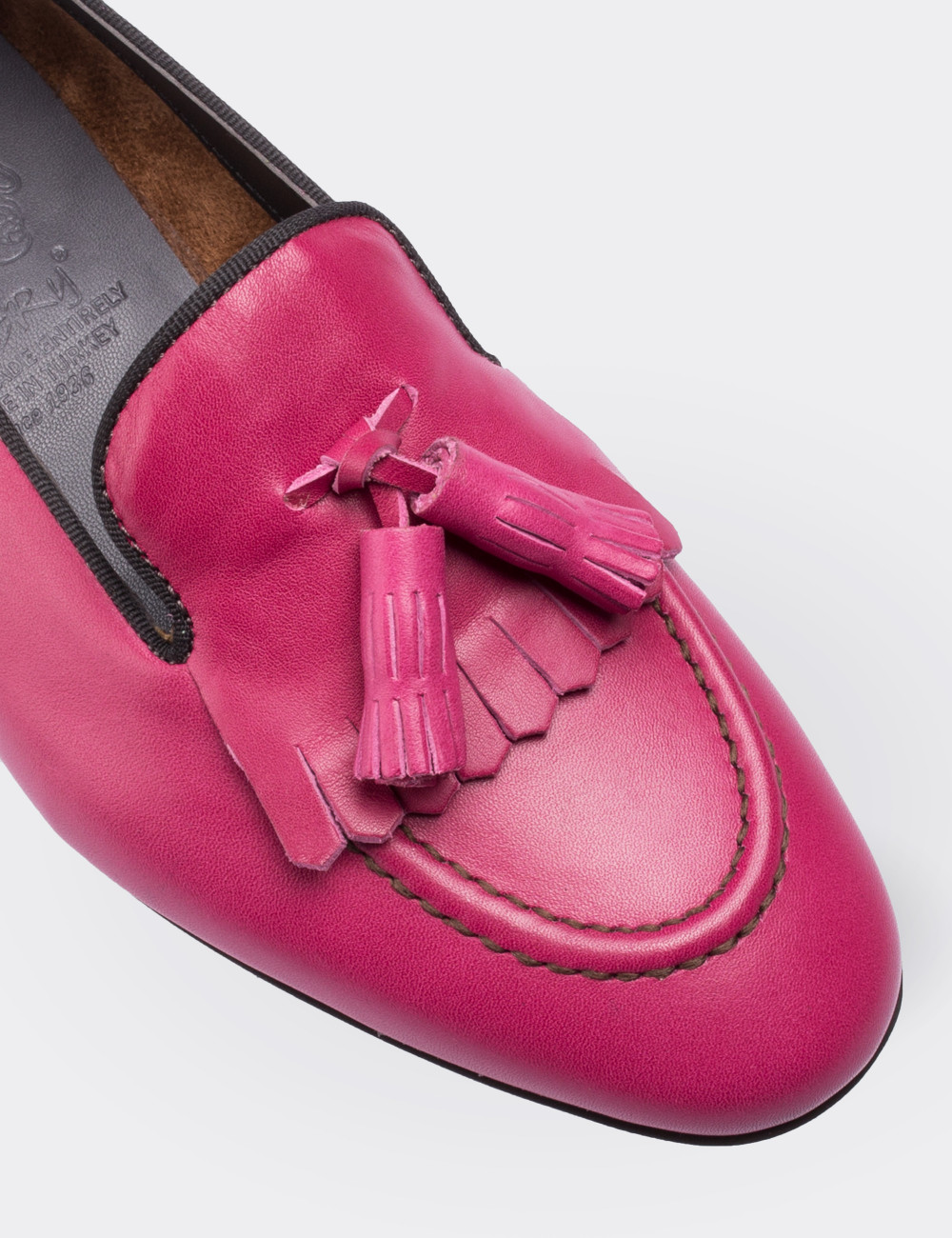 Pink  Leather Loafers - 01618ZPMBM01