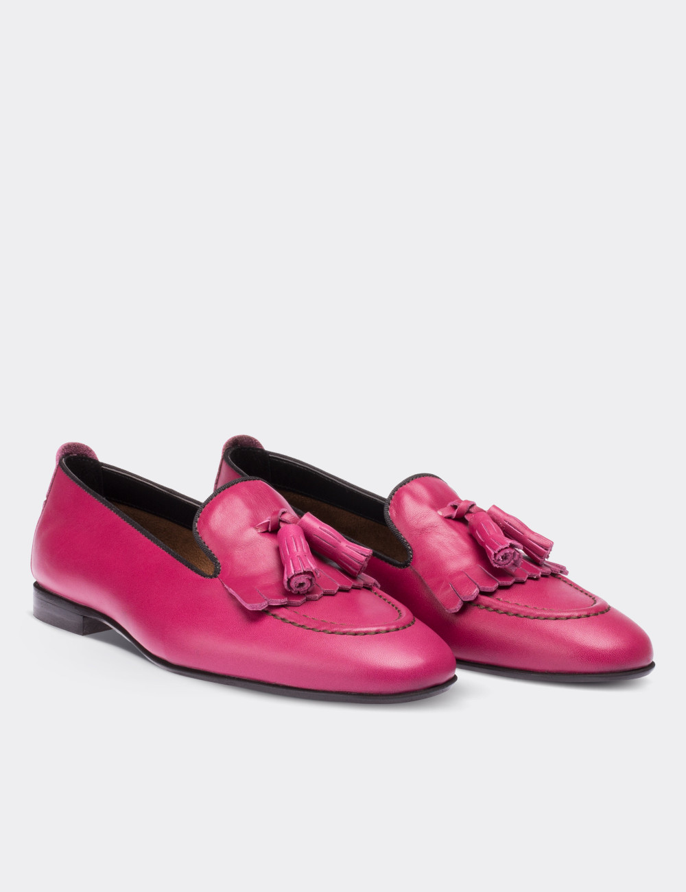 Pink Leather Loafers 01618ZPMBM01 - Deery