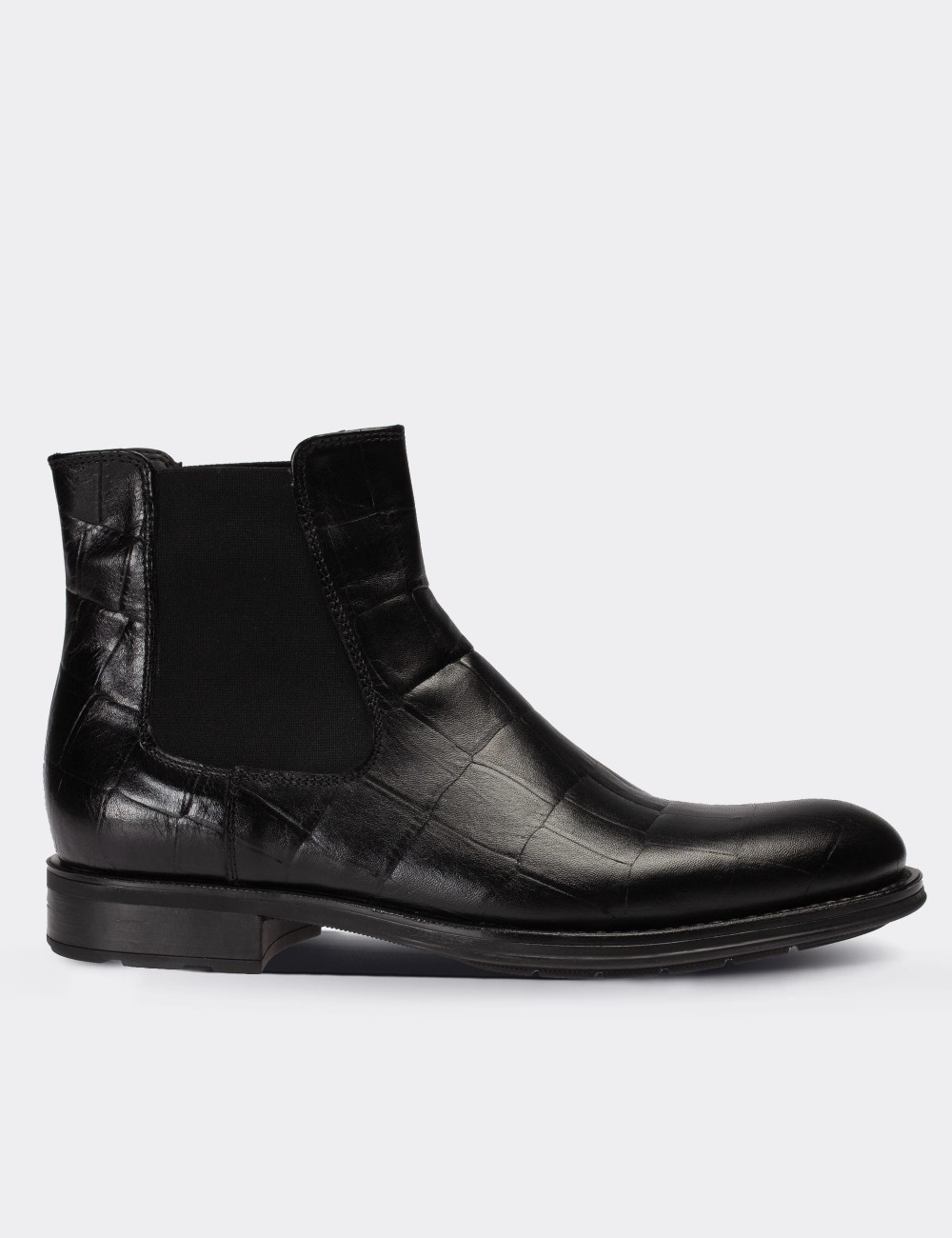 Black  Leather Chelsea Boots - 01620MSYHC19