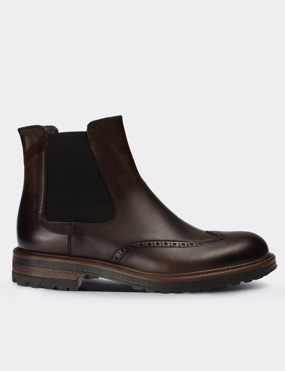 Brown  Leather Chelsea Boots - 01622MKHVC15