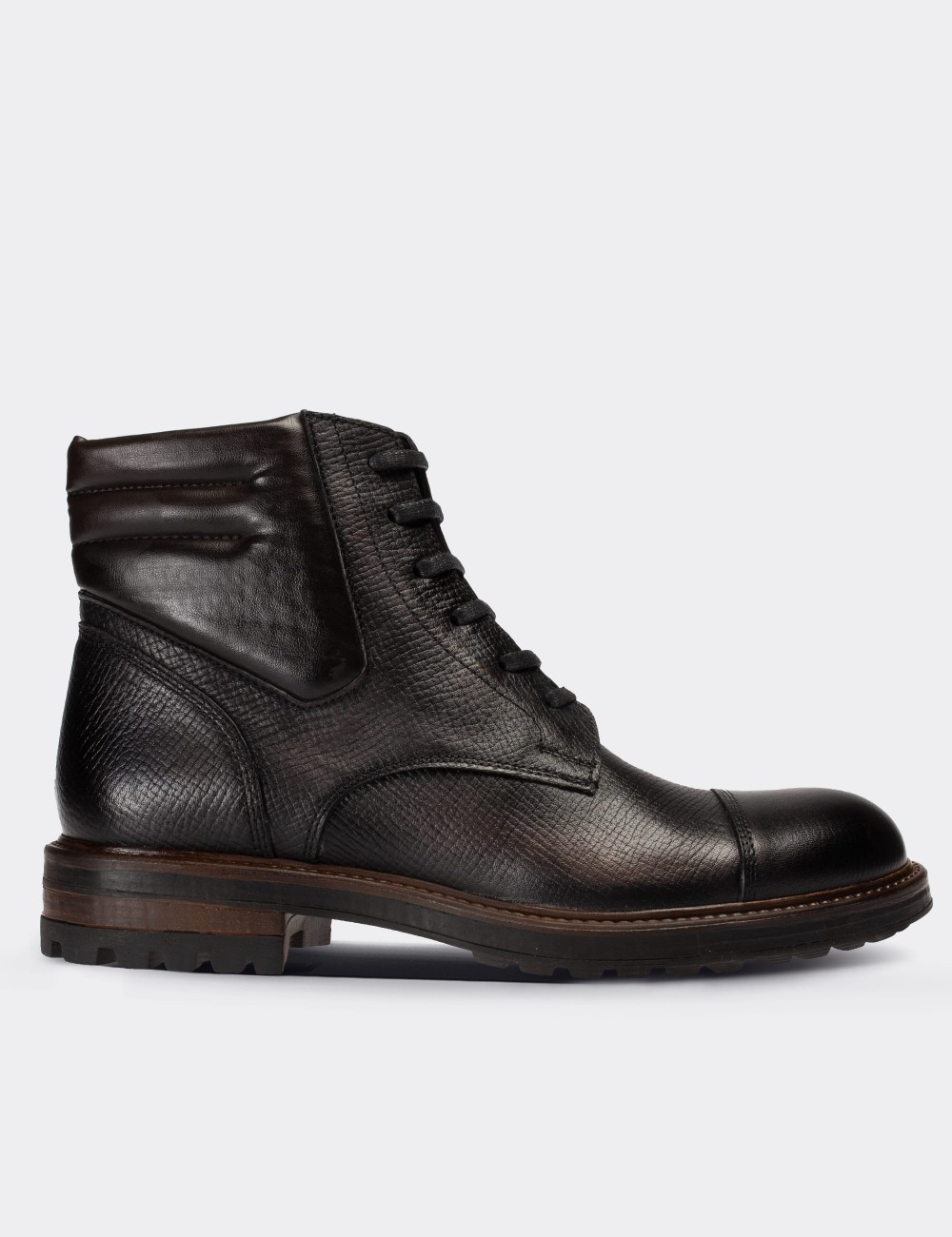 Anthracite  Leather Boots - 01752MANTC01