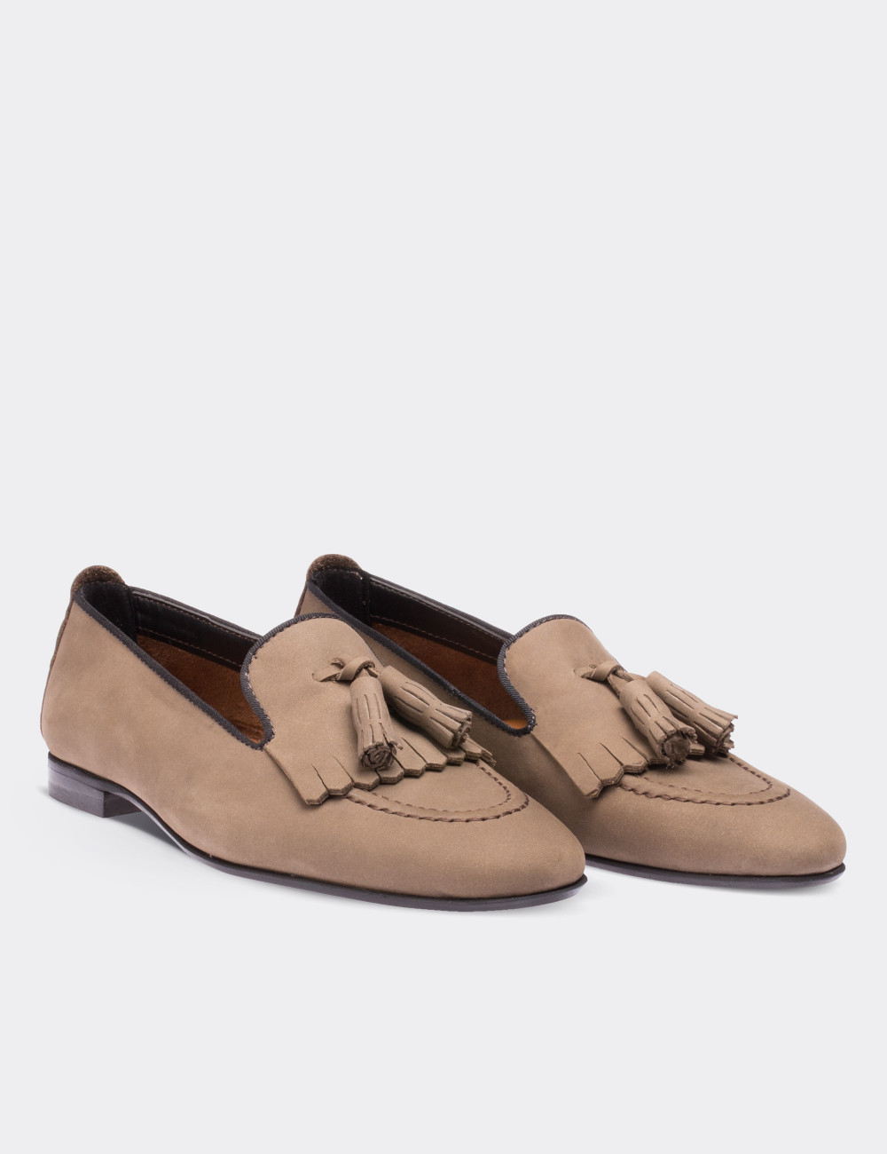 Tan Nubuck Leather Loafers - 01618ZTBAM02