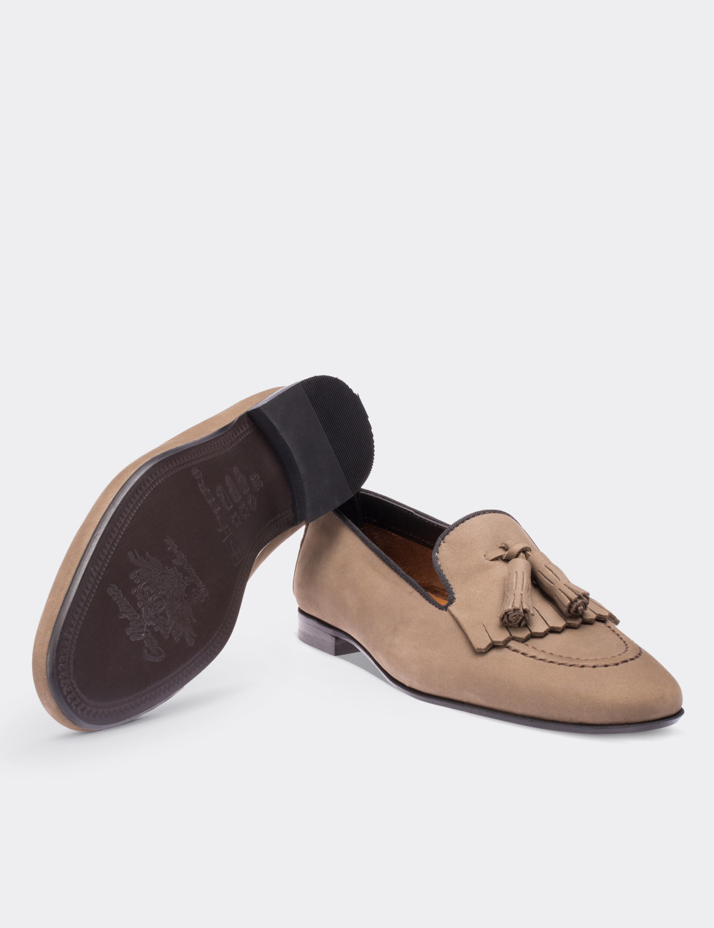 Tan Nubuck Leather Loafers - 01618ZTBAM02