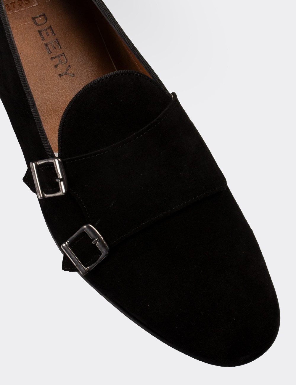 Black Suede Leather Loafers - 01705MSYHC04