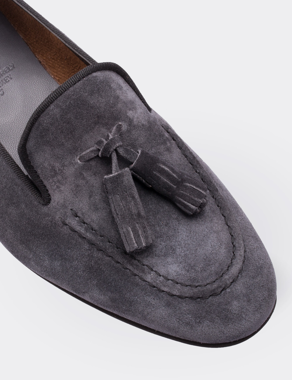 Gray Suede Leather Loafers - 01619ZGRIM01