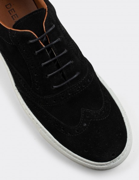 Black Suede Leather Sneakers