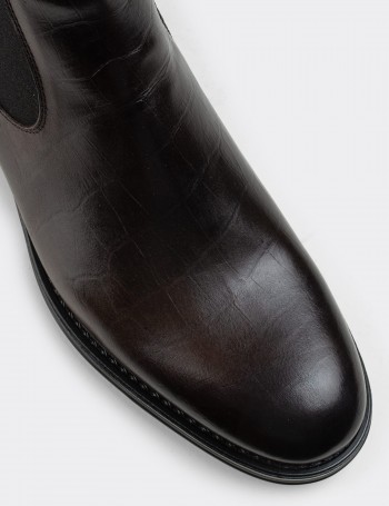 Brown  Leather Chelsea Boots - 01620MKHVC30