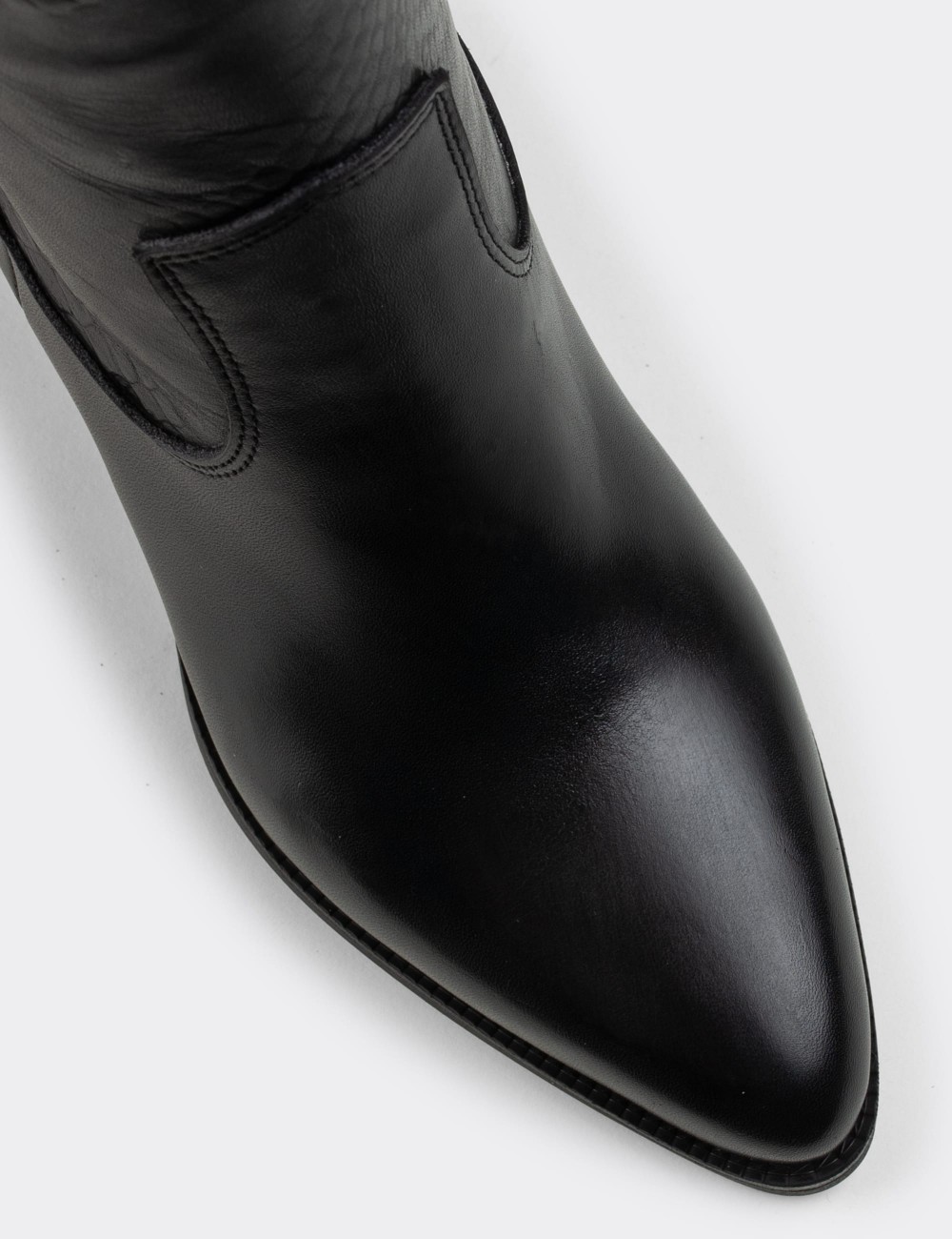 Black  Leather  Boots - E9011ZSYHC03