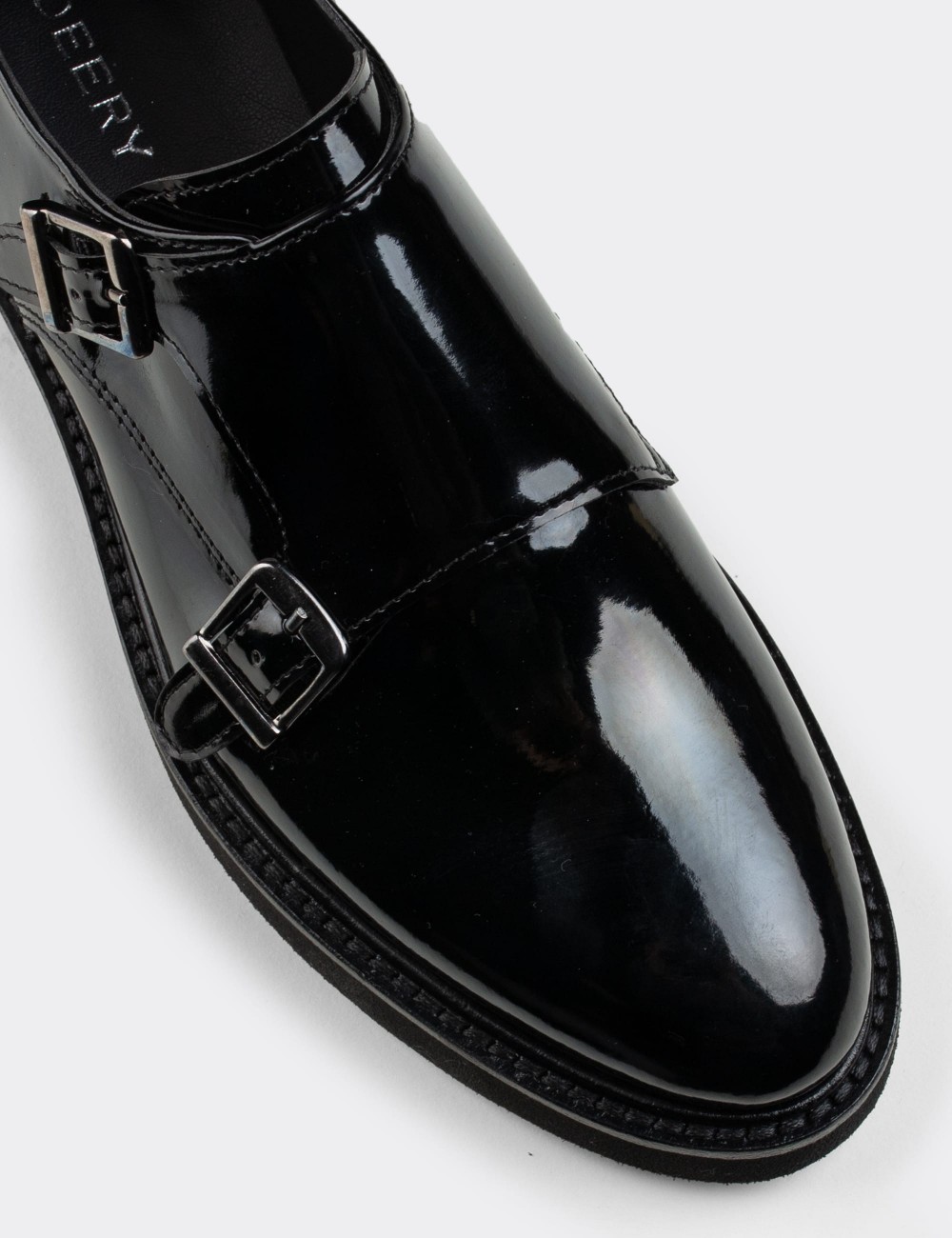 Black Patent Lace-up Shoes - 01614ZSYHE08