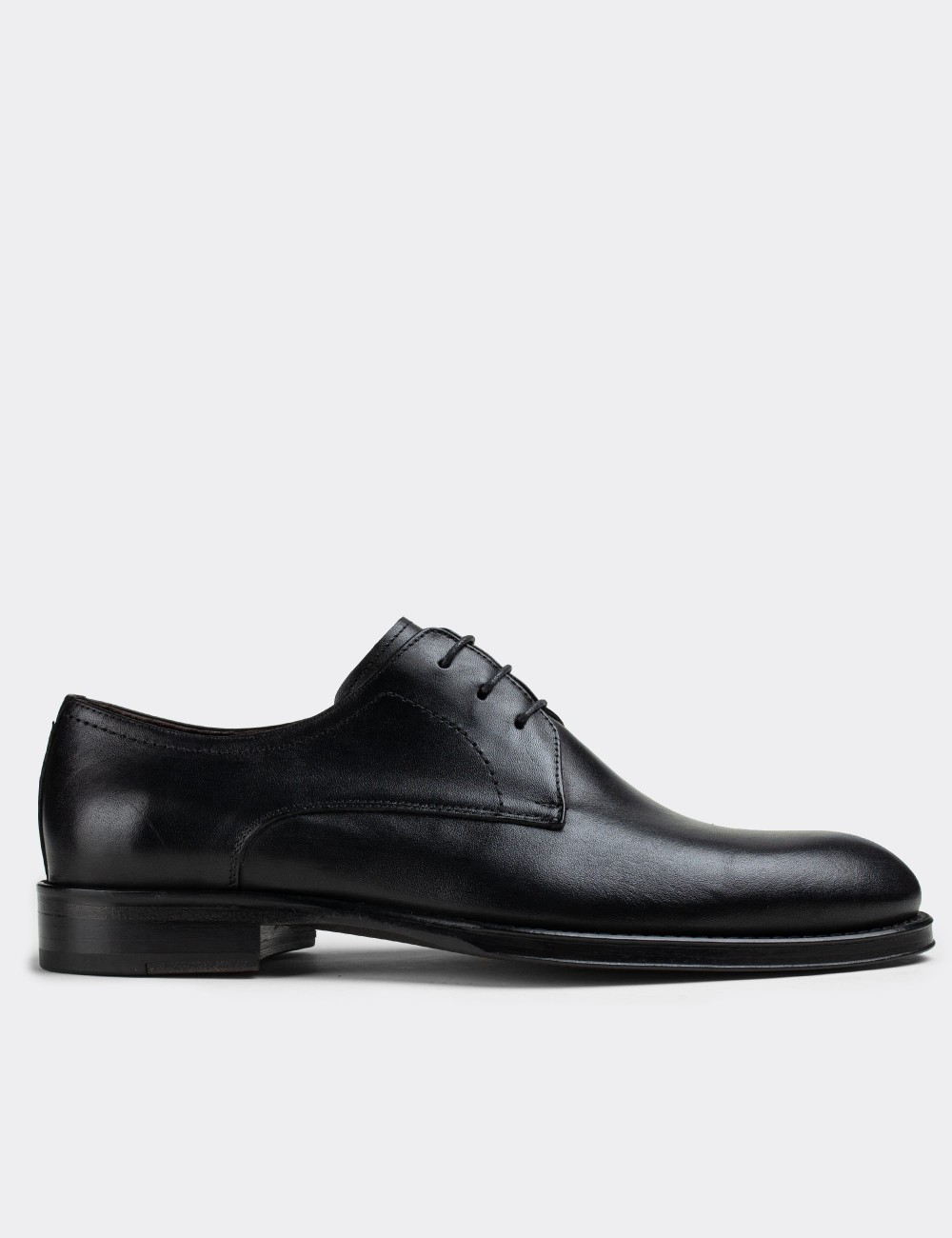 Black  Leather Classic Shoes - 01604MSYHK02