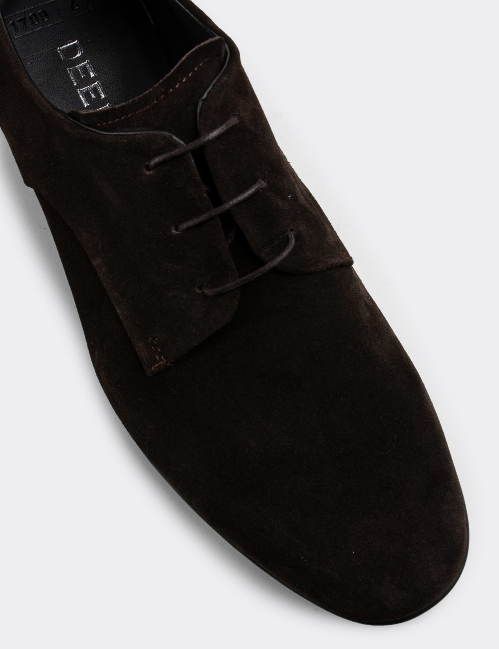 Brown Suede Leather Classic Shoes - 01709MKHVC01
