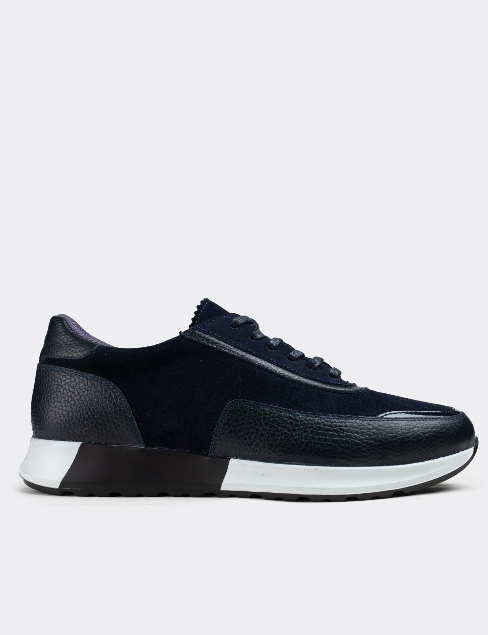Navy Suede Leather Sneakers - 01819MLCVE01