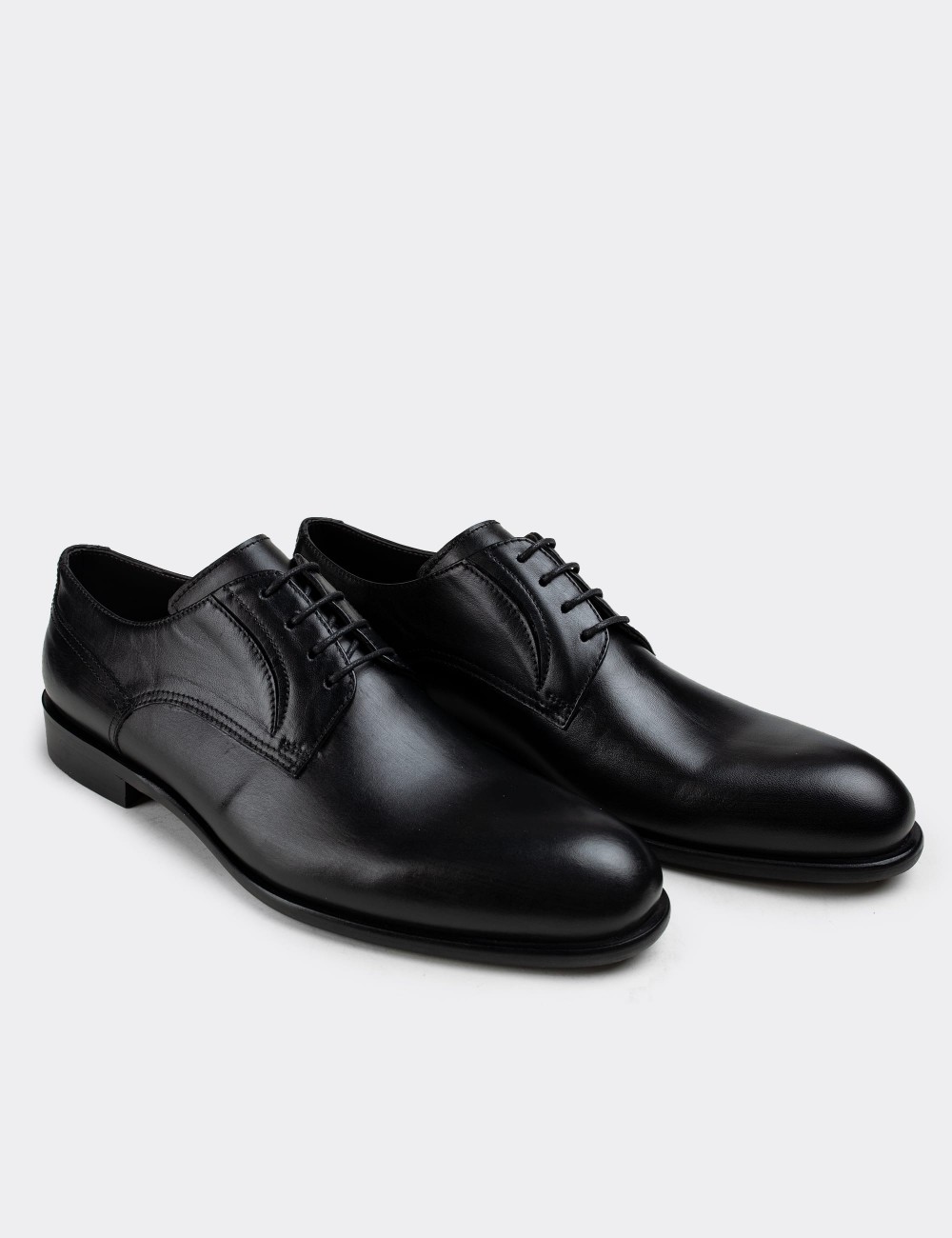 Black  Leather Classic Shoes - 01294MSYHN01