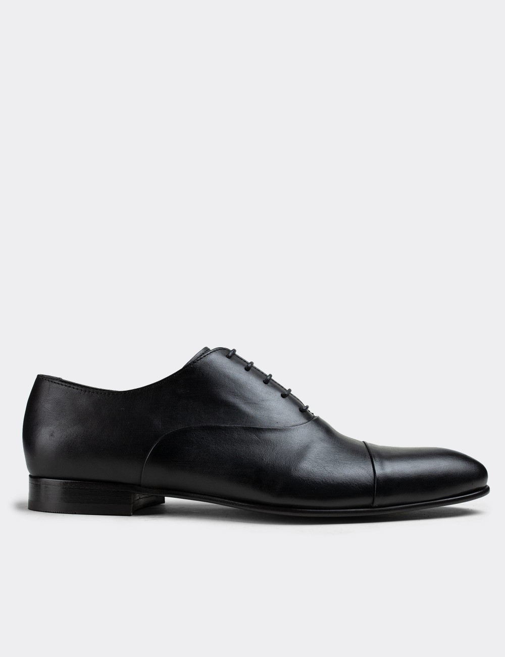 Black  Leather Classic Shoes - 01026MSYHK04