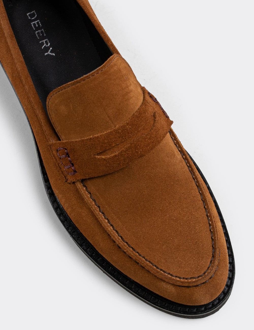Brown Suede Leather Loafers - 01574ZTRNE01