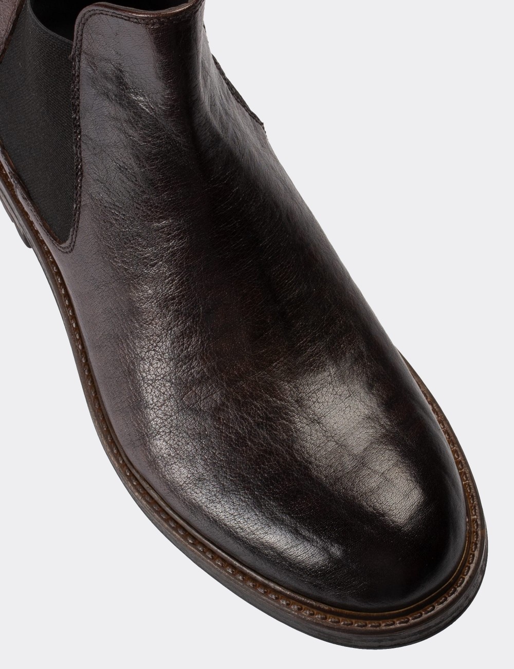 Brown  Leather Chelsea Boots - 01620MKHVC16