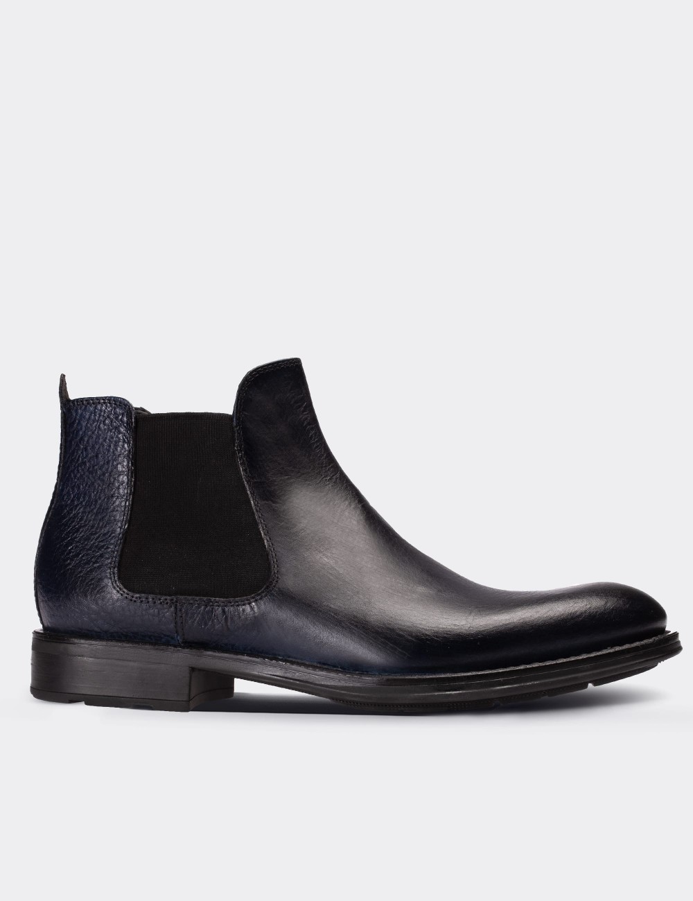 Navy  Leather Chelsea Boots - 01620MLCVC05