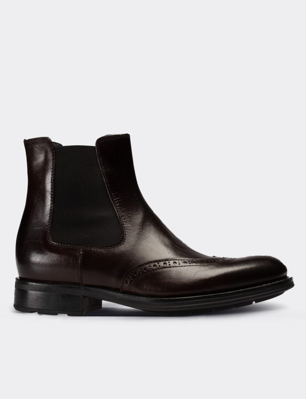 Brown  Leather Chelsea Boots - 01622MKHVC17