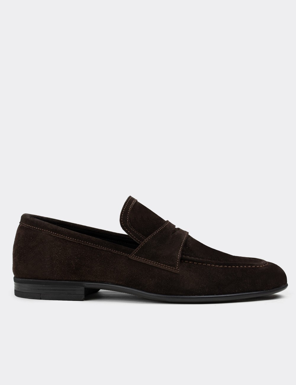 Brown Suede Leather Loafers - 01711MKHVC03