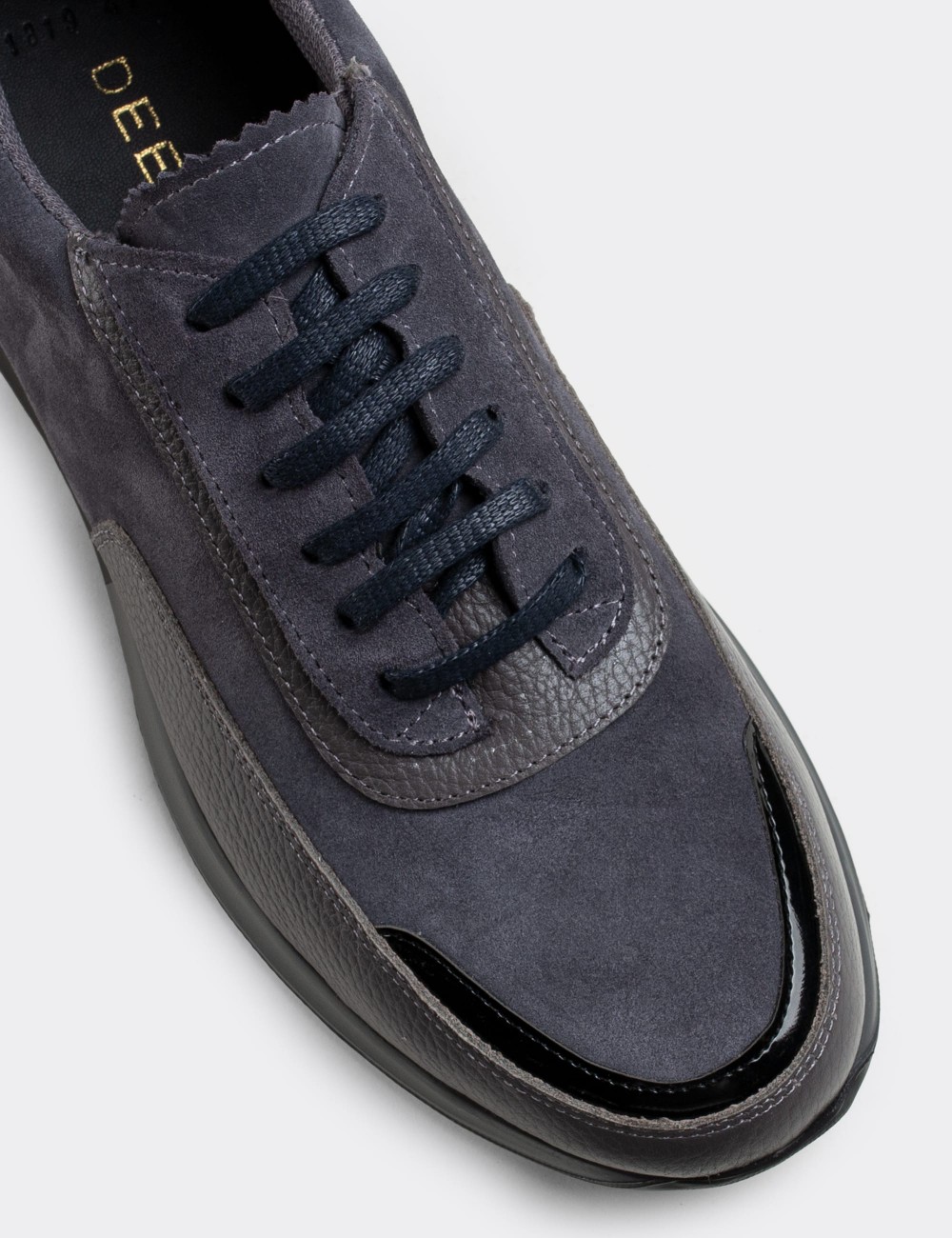 Gray Suede Leather Sneakers - 01819MGRIE01