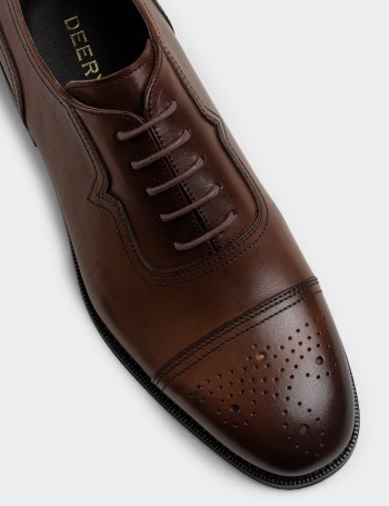Sandstone  Leather Classic Shoes - 01687MTBAM01