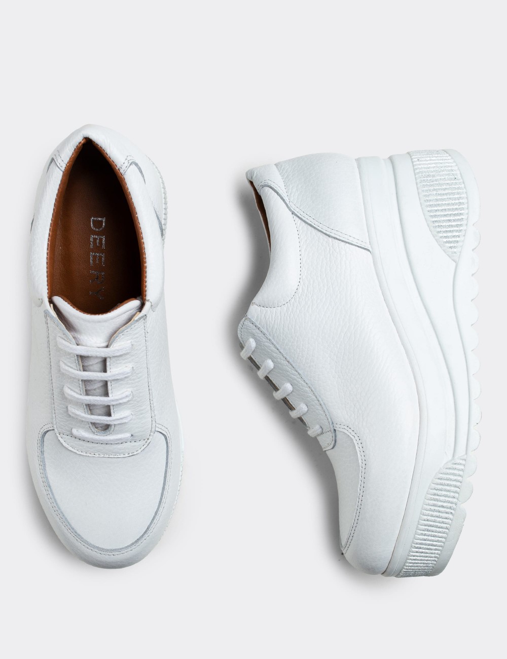 White  Leather Sneakers - E2121ZBYZP01