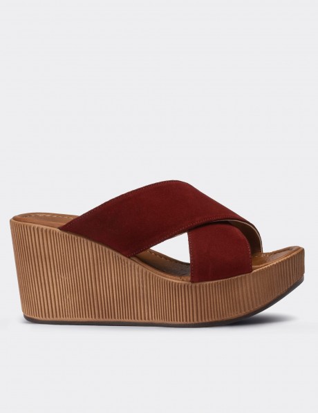 Burgundy  Leather Sandals
