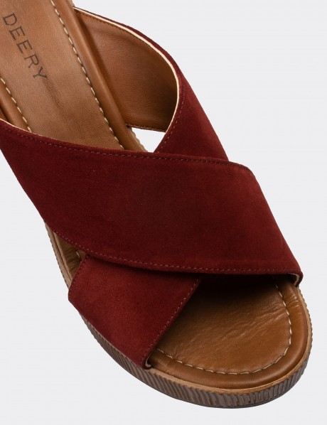 Burgundy  Leather Sandals