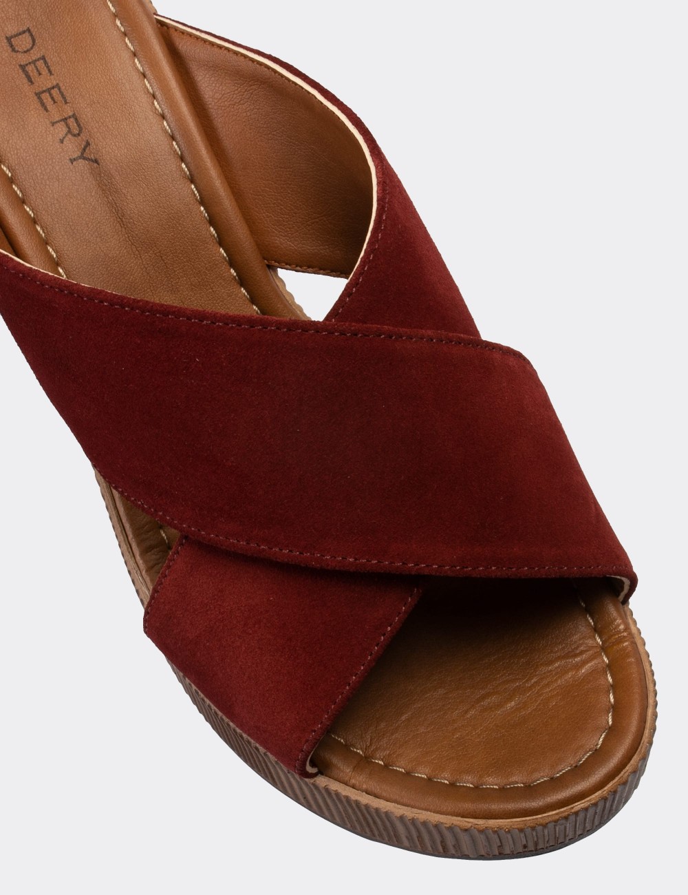 Burgundy  Leather Sandals - E6174ZBRDC01