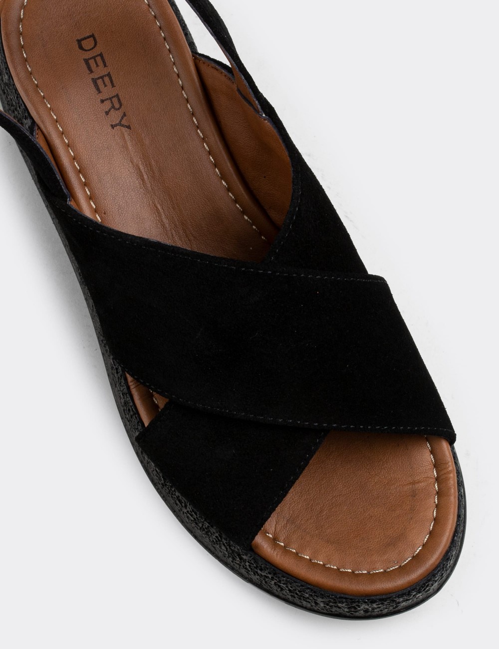 Black Suede Leather Sandals - E6175ZSYHP03