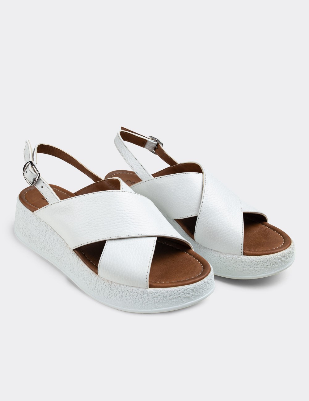 White  Leather Sandals - E6175ZBYZP01